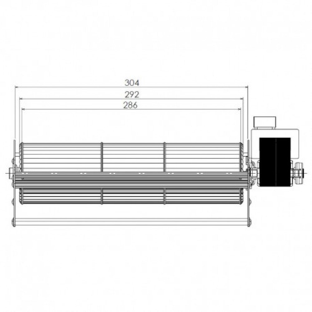 Tangential fan Trial for pellet stoves Dal Zotto, Nordica Extraflame and others, Ø80mm, Flow 255m³/h | Fans and Blowers for Pellet Stoves | Pellet Stove Parts |