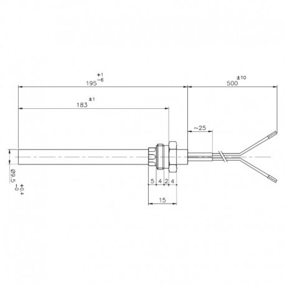 Igniter / Heating element for pellet stove AMG and others, total length 195mm, 330W |  |  |