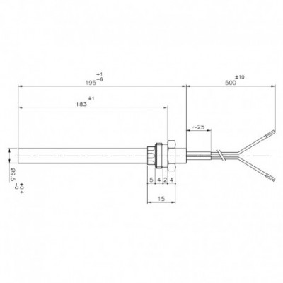Igniter / Heating element for pellet stove AMG and others, total length 195mm, 330W - Igniters / Resistors for Pellet Stoves