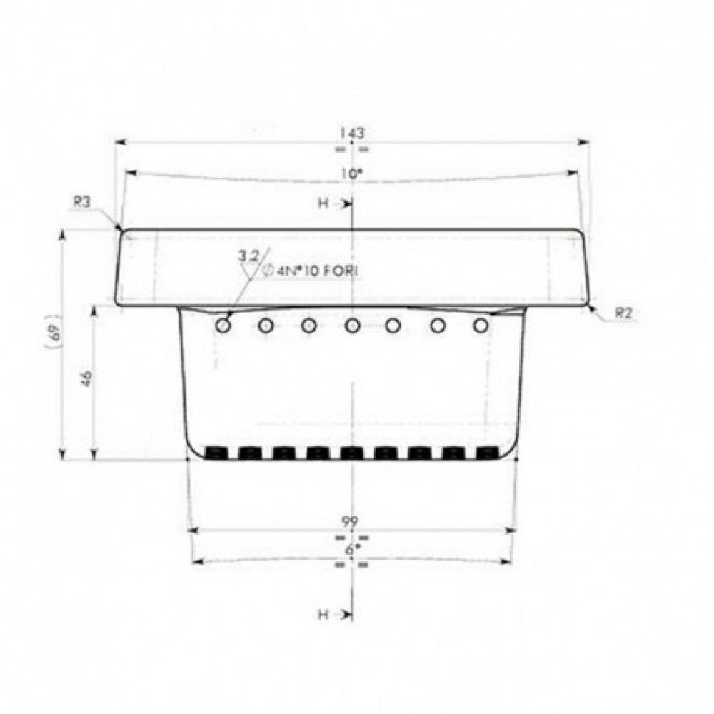 Cast iron Burn pot for pellet stoves Ecoteck, Ravelli and others, 143x106mm | Burn Pots for Pellet Stoves | Pellet Stove Parts |