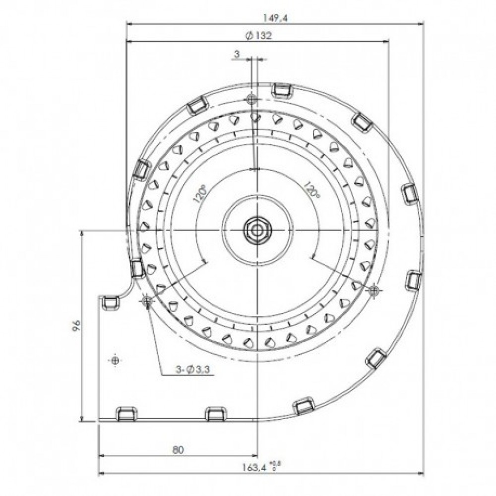 Centrifugal fan TRIAL for pellet stove Piazzetta and others |  |  |