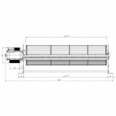 Tangential fan Trial for pellet stoves Palazzetti, Karmek One, Thermorossi, Piazzetta, Ravelli and others, Ø80mm, Flow 315m³/h - Trial