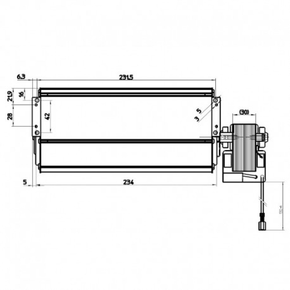 Tangential fan Fergas for pellet stoves Ambiente e Calore and others, Ø65mm, Flow 184m³/h | Fans and Blowers for Pellet Stoves | Pellet Stove Parts |