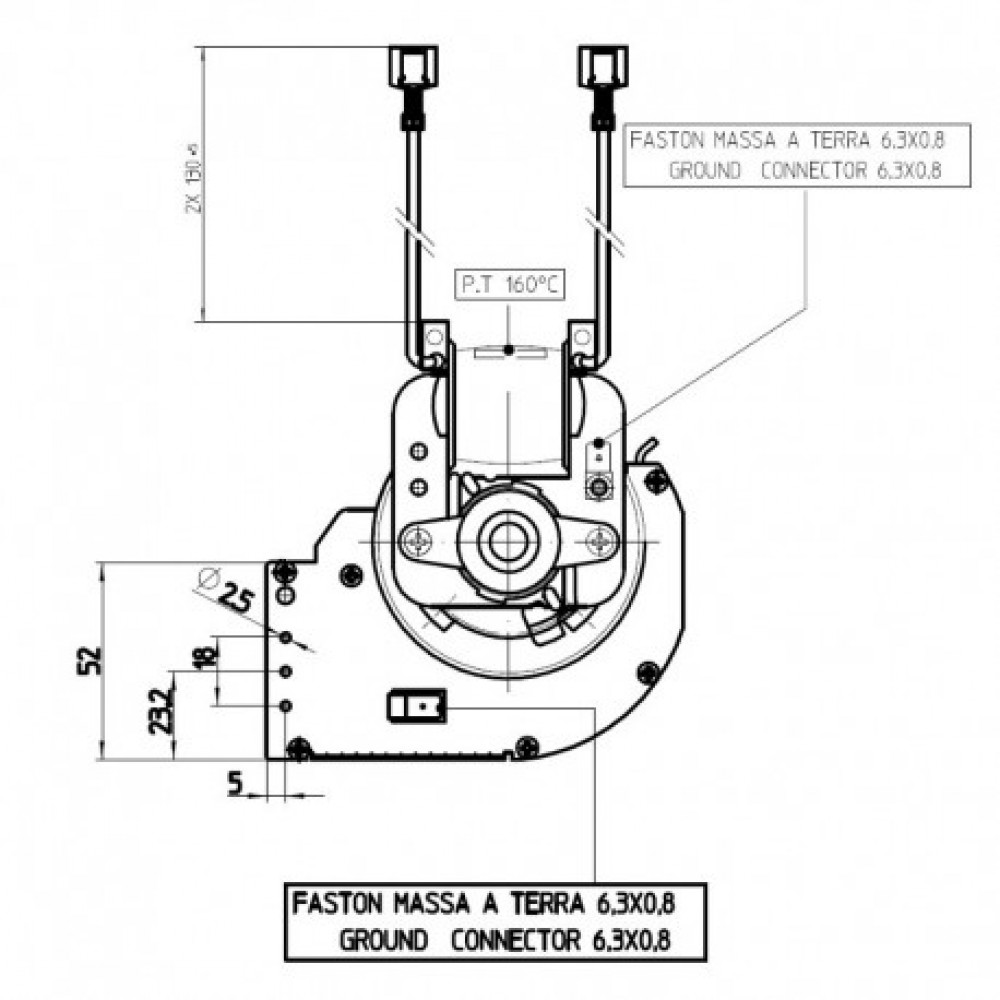 Tangential fan Fergas for pellet stoves Karmek One, Ambiente e Calore and others, Ø65mm, Flow 245m³/h | Fans and Blowers for Pellet Stoves | Pellet Stove Parts |