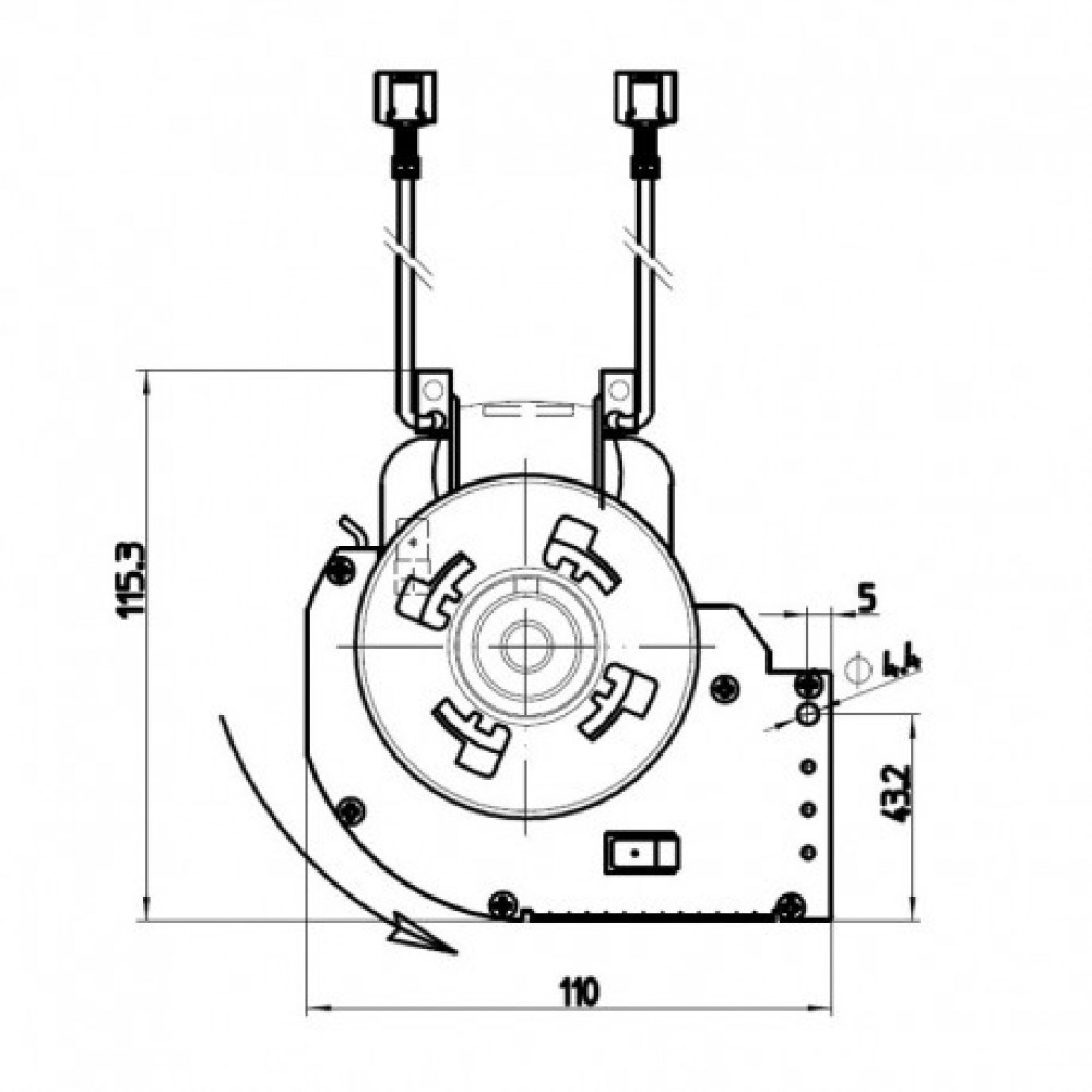 Tangential fan Fergas for pellet stoves Karmek One, Ambiente e Calore and others, Ø65mm, Flow 245m³/h | Fans and Blowers for Pellet Stoves | Pellet Stove Parts |