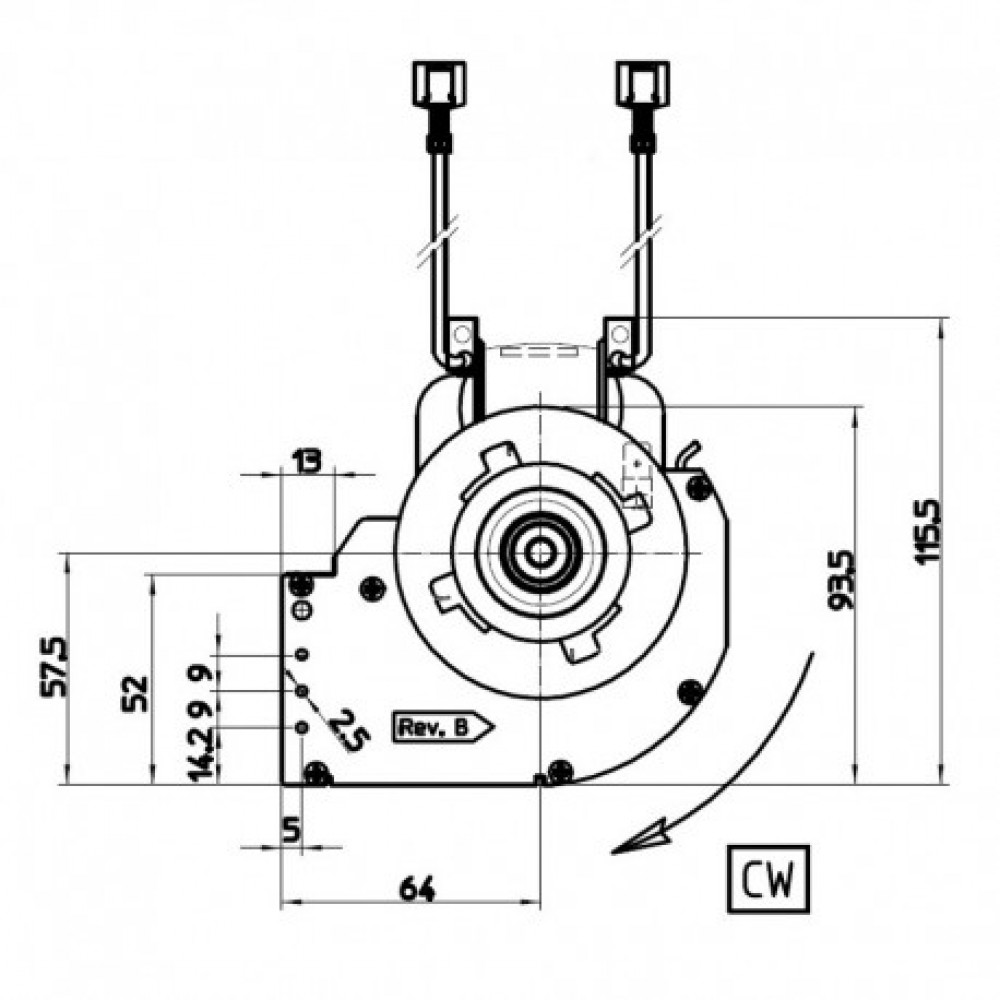 Tangential fan Fergas for pellet stoves Vampa and others, Ø65mm, Flow 222m³/h | Fans and Blowers for Pellet Stoves | Pellet Stove Parts |