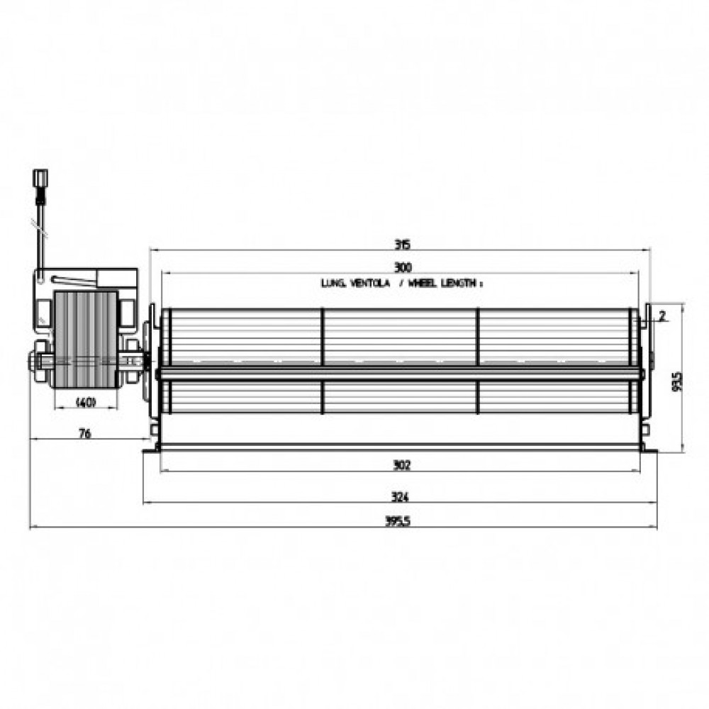 Tangential fan Fergas for pellet stoves Stufe a Pellet and others, Ø65mm, Flow 245m³/h | Fans and Blowers for Pellet Stoves | Pellet Stove Parts |