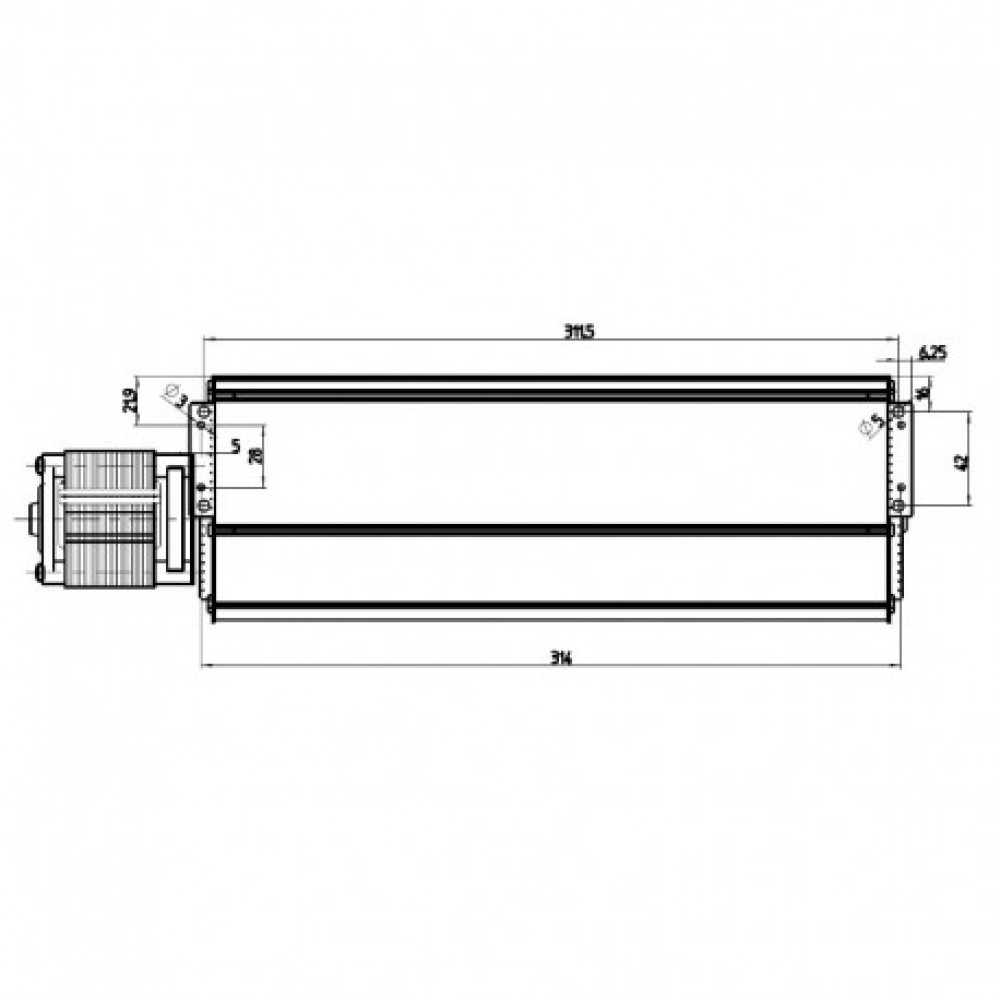 Tangential fan Fergas for pellet stoves Stufe a Pellet and others, Ø65mm, Flow 245m³/h | Fans and Blowers for Pellet Stoves | Pellet Stove Parts |