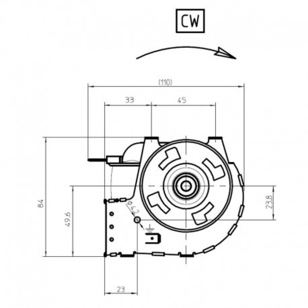 Tangential fan Fergas for pellet stoves Edilkamin, Cadel, MCZ, Anselmo Cola, Kardea, Italiana Camini and others, Ø60mm, Flow 124m³/h | Fans and Blowers for Pellet Stoves | Pellet Stove Parts |