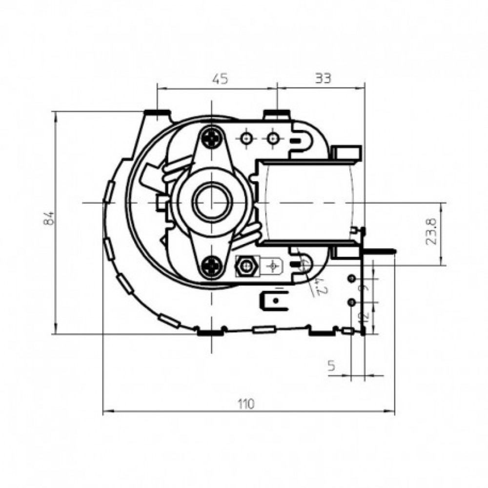 Tangential fan Fergas for pellet stoves Ravelli, Edilkamin, Karmek One, Ecoteck, Palazzetti and others, Ø60mm, Flow 204m³/h | Fans and Blowers for Pellet Stoves | Pellet Stove Parts |