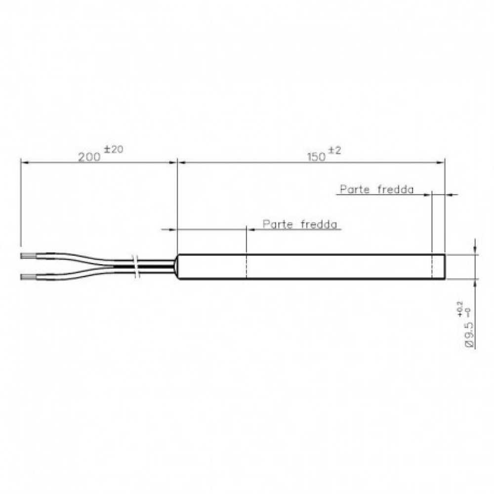Igniter / Heating element for pellet stove MCZ, RED, Ravelli, Edilkamin, Extraflame, Palazzetti, Piazzetta, Cadel and others, total length 150mm, 300W |  |  |