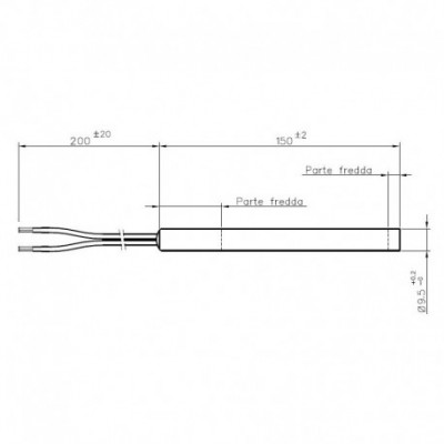 Igniter / Heating element for pellet stove MCZ, RED, Ravelli, Edilkamin, Extraflame, Palazzetti, Piazzetta, Cadel and others, total length 150mm, 300W - Igniters / Resistors for Pellet Stoves