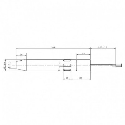 Igniter/heater kit with a guide tube for pellet stove Extraflame and others, total length 144mm, 330W - Igniters / Resistors for Pellet Stoves