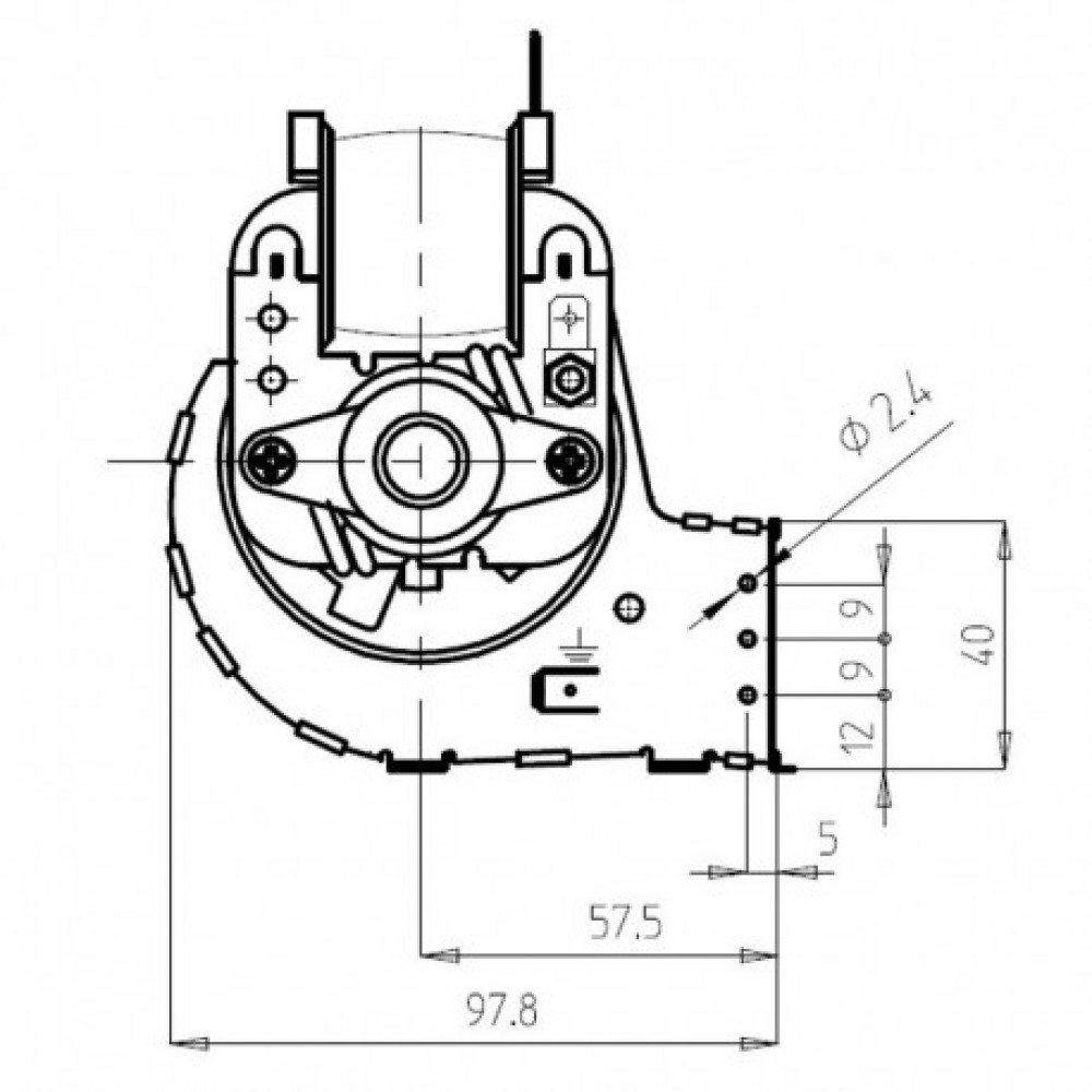 Tangential fan Fergas for pellet stoves Ferroli, Stufe a pellet and others, Ø60mm, Flow 221m³/h | Fans and Blowers for Pellet Stoves | Pellet Stove Parts |