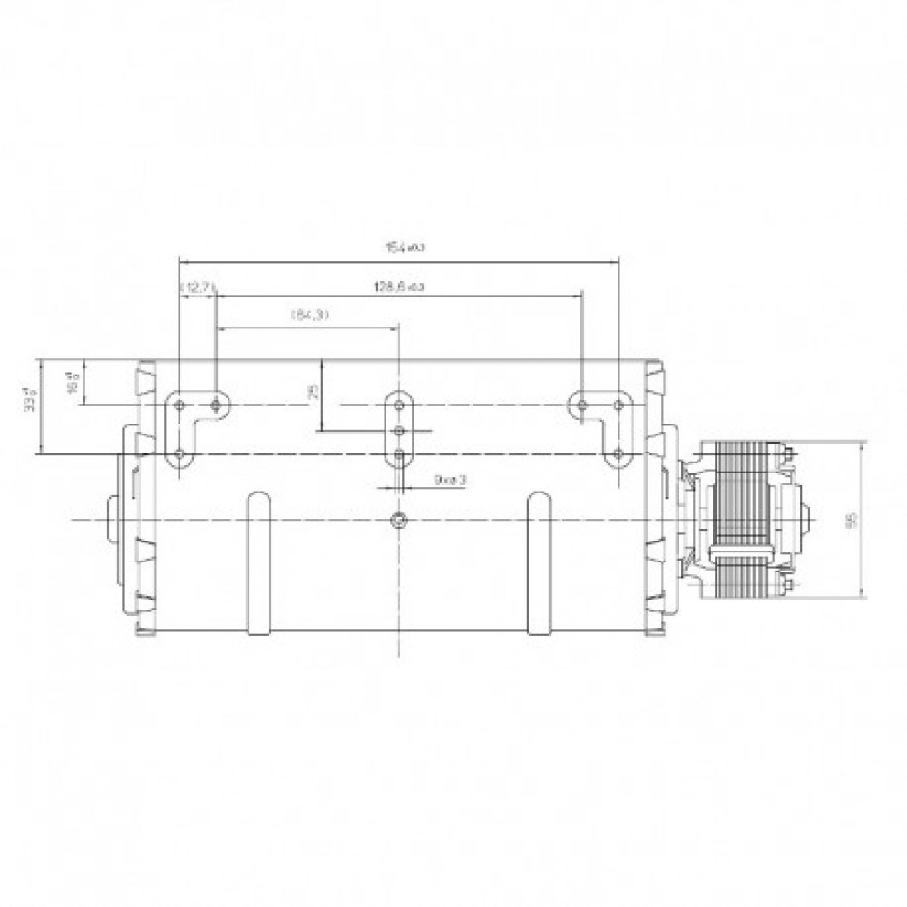 Tangential fan EBM for pellet stoves Dal Zotto, La Nordica, Nobis and others, Ø60 mm, Flow 130 m³/h | Fans and Blowers for Pellet Stoves | Pellet Stove Parts |