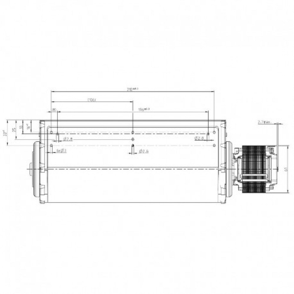 Tangential fan EBM for pellet stoves MCZ and others, Ø65mm, Flow 220m³/h | Fans and Blowers for Pellet Stoves | Pellet Stove Parts |