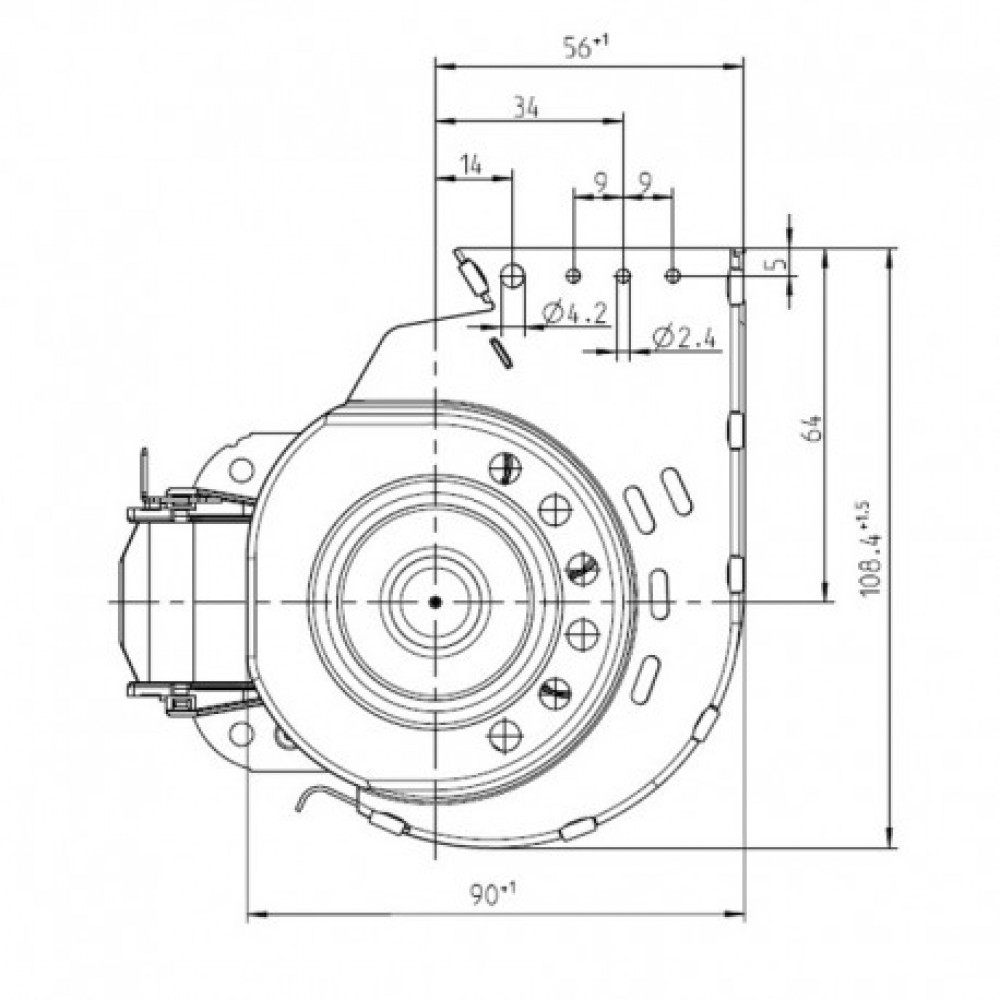 Tangential fan EBM for pellet stoves MCZ and others, Ø65mm, Flow 220m³/h | Fans and Blowers for Pellet Stoves | Pellet Stove Parts |