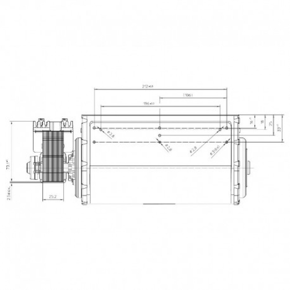 Tangential fan EBM for pellet stoves Karmek One, Jolly Mec and others, Ø65mm, Flow 200m³/h | Fans and Blowers for Pellet Stoves | Pellet Stove Parts |