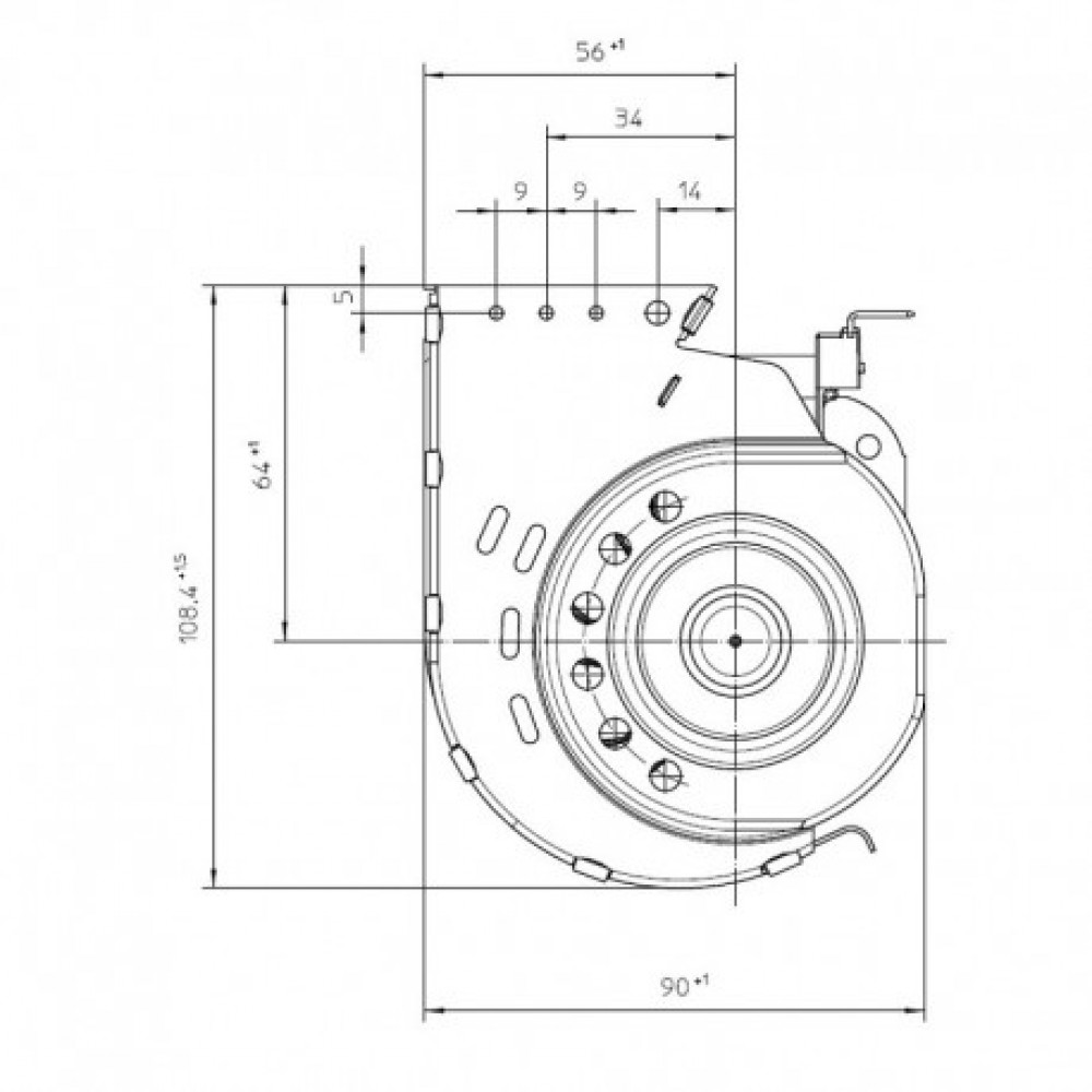 Tangential fan EBM for pellet stoves Karmek One, Jolly Mec and others, Ø65mm, Flow 200m³/h | Fans and Blowers for Pellet Stoves | Pellet Stove Parts |