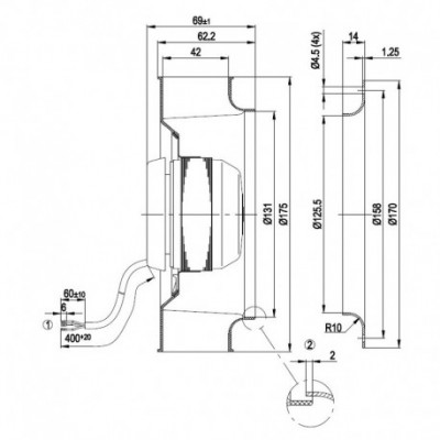 Centrifugal fan EBM for pellet stove Thermorossi, Eva Stampaggi and others - EBM
