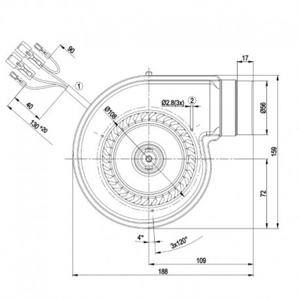Centrifugal fan EBM for pellet stove CS Thermos, PIazzetta and others |  |  |