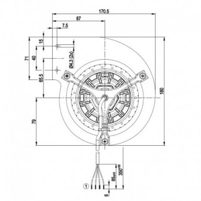 Centrifugal fan EBM for pellet stove Bluefire, Clam, DZ Italia, Eva Stampaggi, La Nordica, Jolly Mec and more - EBM