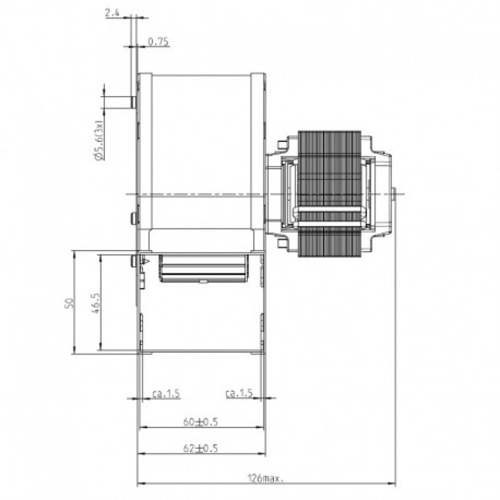 Centrifugal fan EBM for pellet stove Caminetti Montegrappa, Extraflame, Jolly Mec, Moretti and others |  |  |