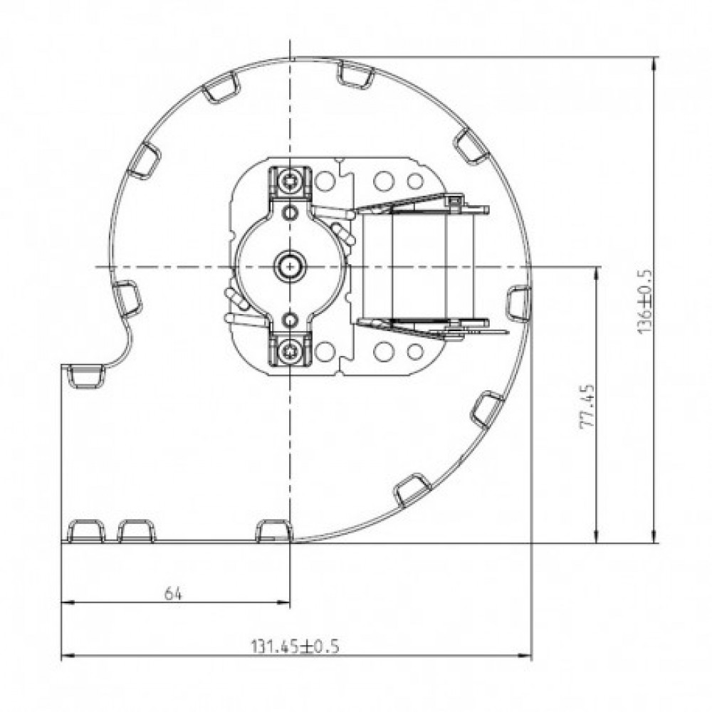Centrifugal fan EBM for pellet stove Caminetti Montegrappa, Extraflame, Jolly Mec, Moretti and others |  |  |