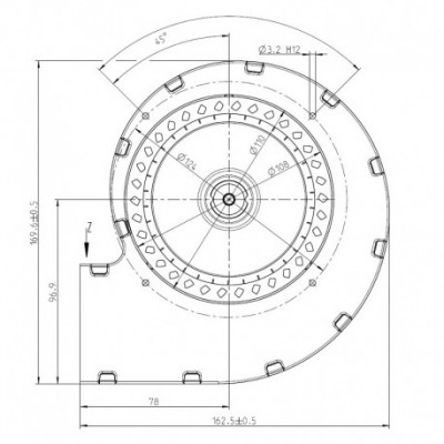 Centrifugal fan EBM for pellet stove Ravelli, Eva Stampaggi, L’artistico, Palazzetti, Ungaro and others - EBM