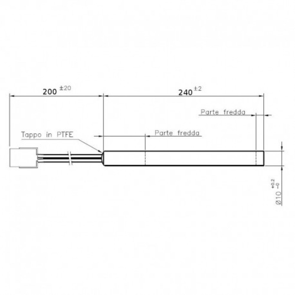 Igniter / Heating element for pellet stove Caminetti Montegrappa and others, total length 240mm, 320W |  |  |