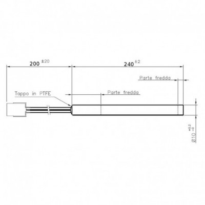 Igniter / Heating element for pellet stove Caminetti Montegrappa and others, total length 240mm, 320W - Igniters / Resistors for Pellet Stoves
