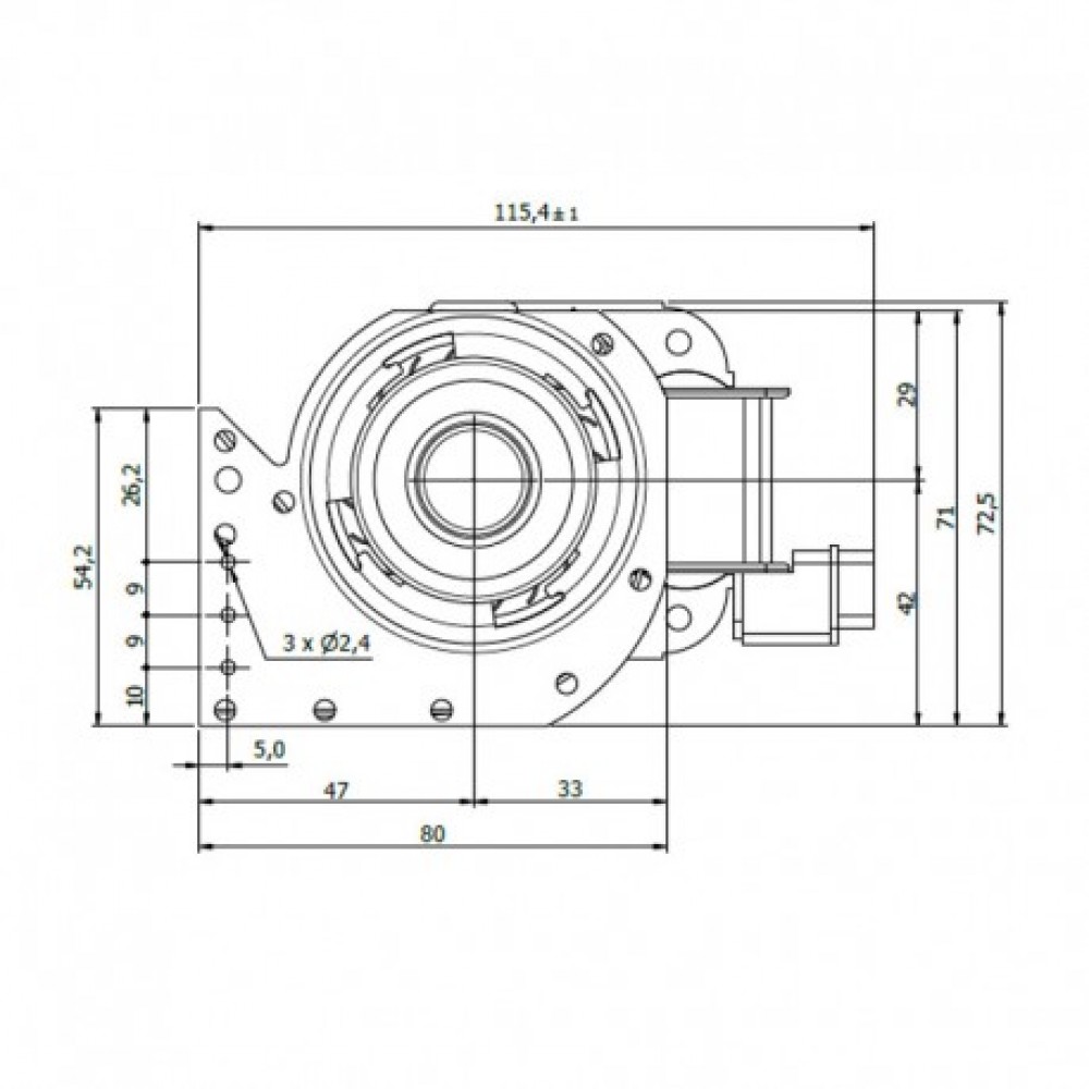 Tangential fan Coprel for pellet stoves MCZ and others, Ø45mm, Flow 137m³/h | Fans and Blowers for Pellet Stoves | Pellet Stove Parts |