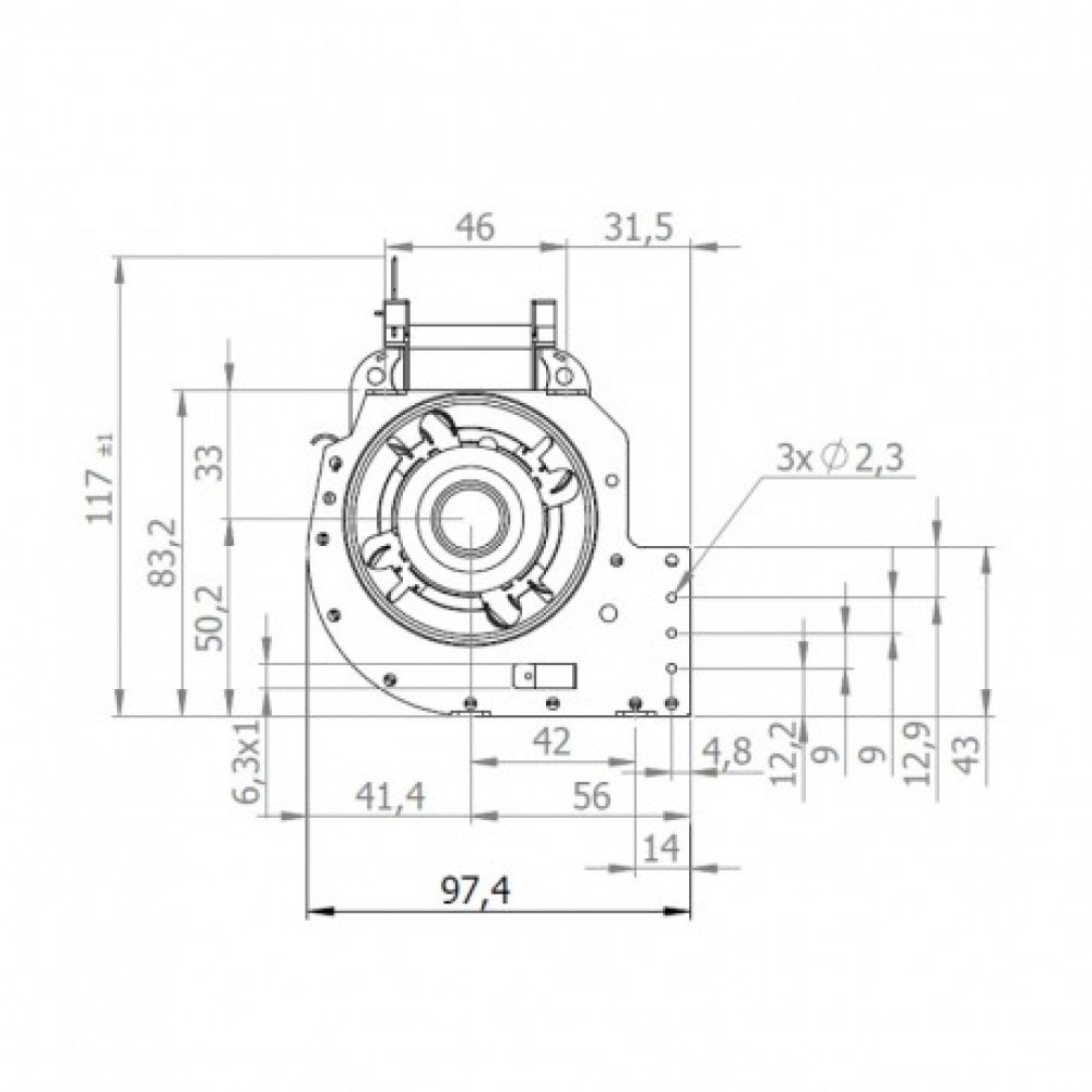 Tangential fan Coprel for pellet stoves Unical and others, Ø60mm, Flow 210m³/h | Fans and Blowers for Pellet Stoves | Pellet Stove Parts |