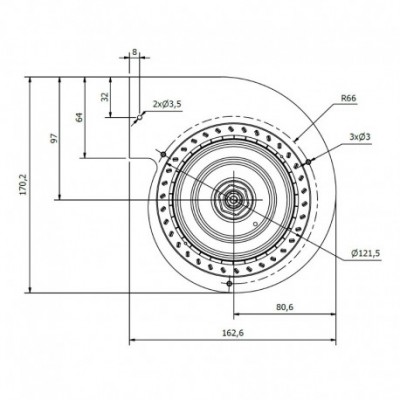 Centrifugal fan Coprel for пелетна Edilkamin, Eva Calor, La Nordica, Magikal and others - Fans and Blowers for Pellet Stoves