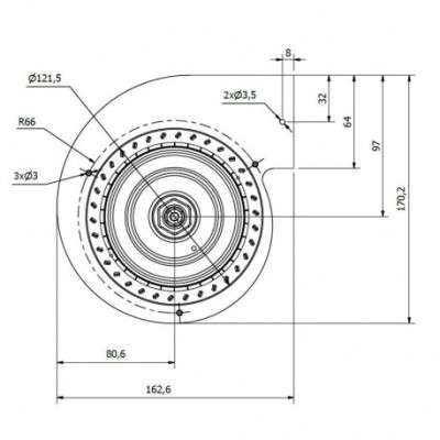 Centrifugal fan Coprel for pellet stove Edilkamin, Eva Calor, La Nordica, Extraflame, Magikal and others - Fans and Blowers for Pellet Stoves