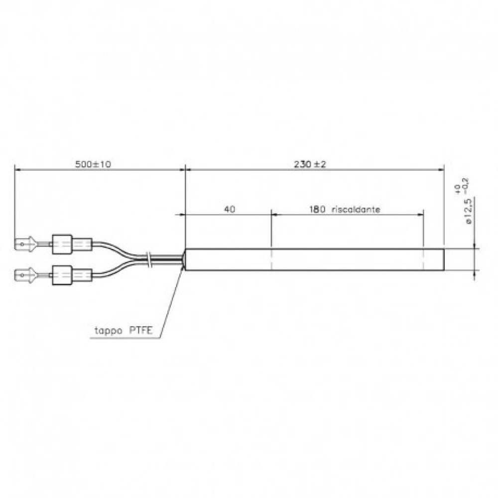 Igniter / Heating element for pellet stove MCZ, CT Pasqualicchio and others, total length 230mm, 320W |  |  |