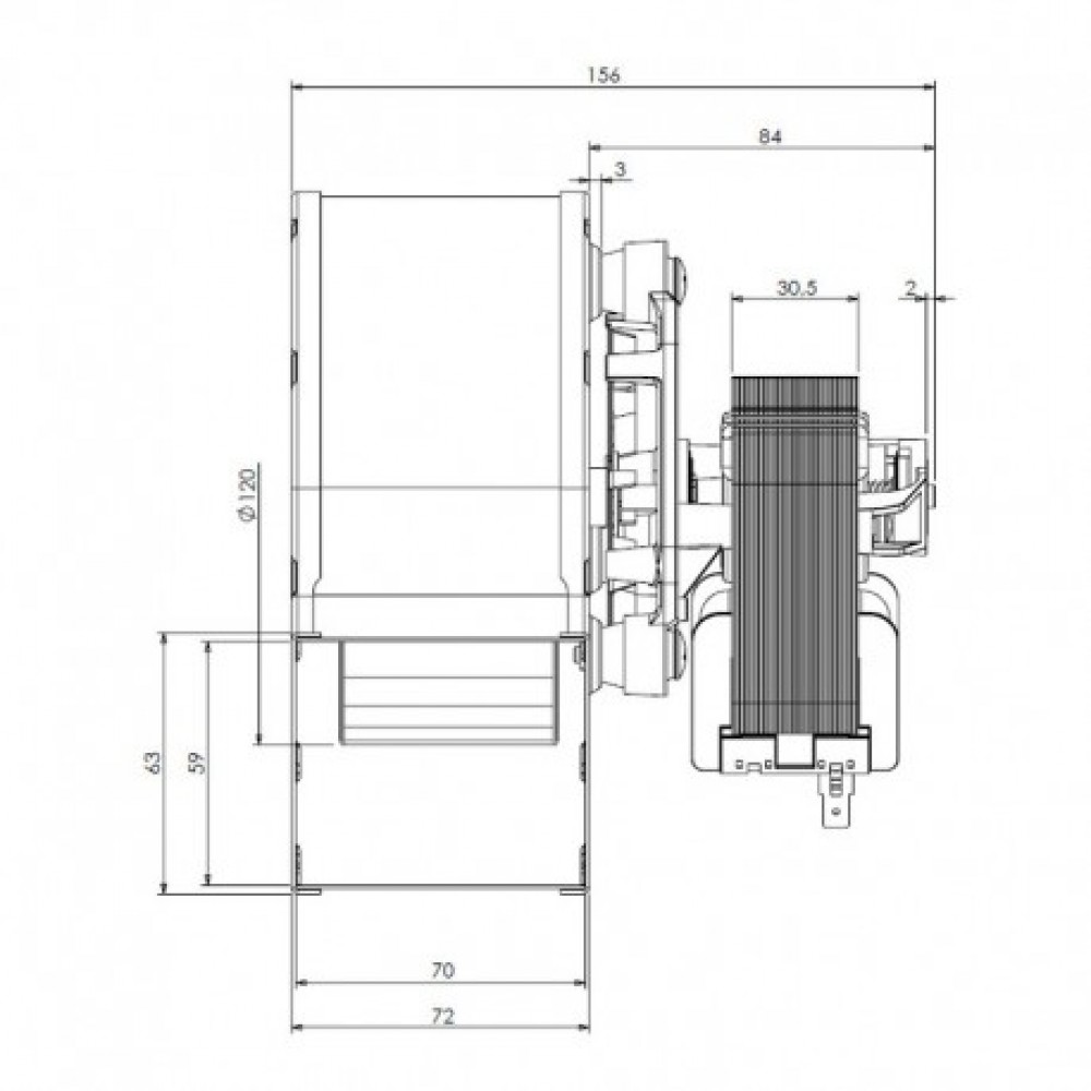 Centrifugal fan TRIAL for pellet stove Piazzetta, Extraflame, Thermorossi, Dal Zotto, Marocchi and others |  |  |