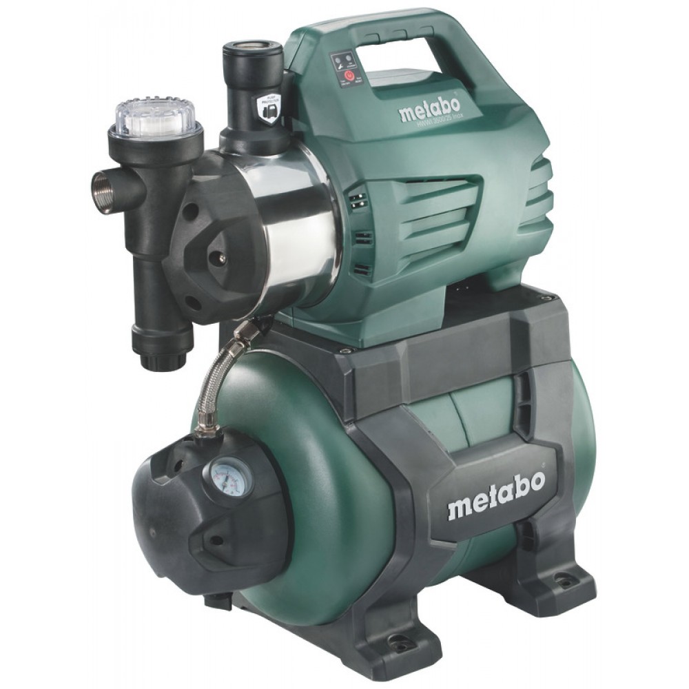 Single-phase hydrophore water pump METABO HWWI 3500/25 INOX, power 1100 W, flow 3500 l/h, tank capacity 24 L, head 45 m