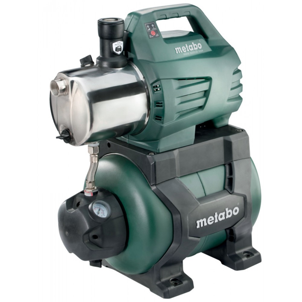 Single-phase hydrophore water pump METABO HWW 6000/25 INOX, power 1300 W, flow 6000 l/h, head 55 m, tank capacity 24 L | Hydrophore Pumps | Water Pumps |