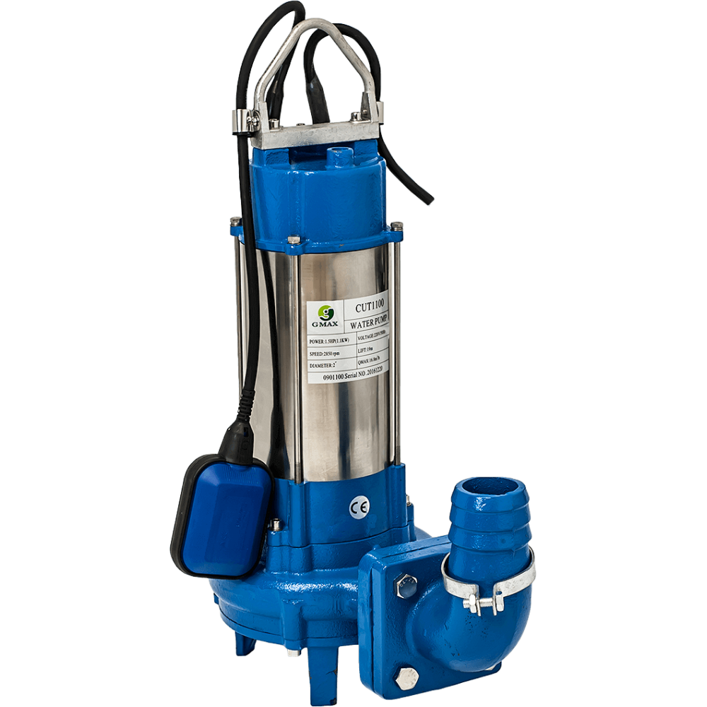 Submersible drainage pump for sewage water with cutter Gmax Cut with external float – flow 21 m³/h, power 1.5 kW, head 23 m | Submersible Pumps | Water Pumps |