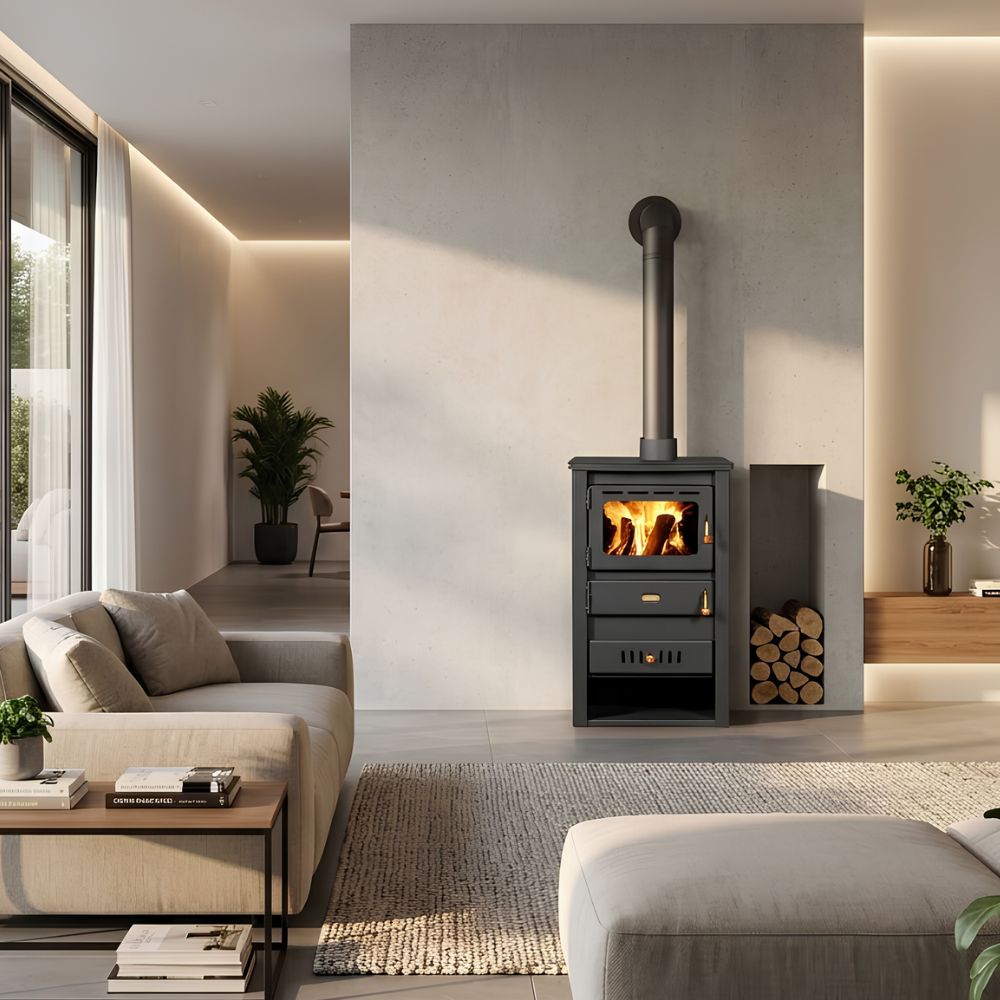 Wood burning stove with back boiler Prity K22 CP W10, 7,1kW | Wood Stoves With Back Boiler | Wood Burning Stoves |