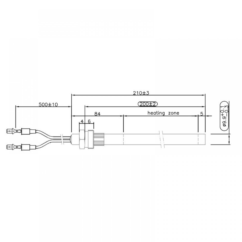 Igniter / Heating element for pellet stove Cazane Kepo and others, total length 210mm, 300W |  |  |