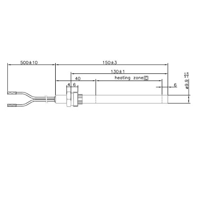 Igniter / Heating element for pellet stove  Ravelli and others, total length 150mm, 250W - Igniters / Resistors for Pellet Stoves