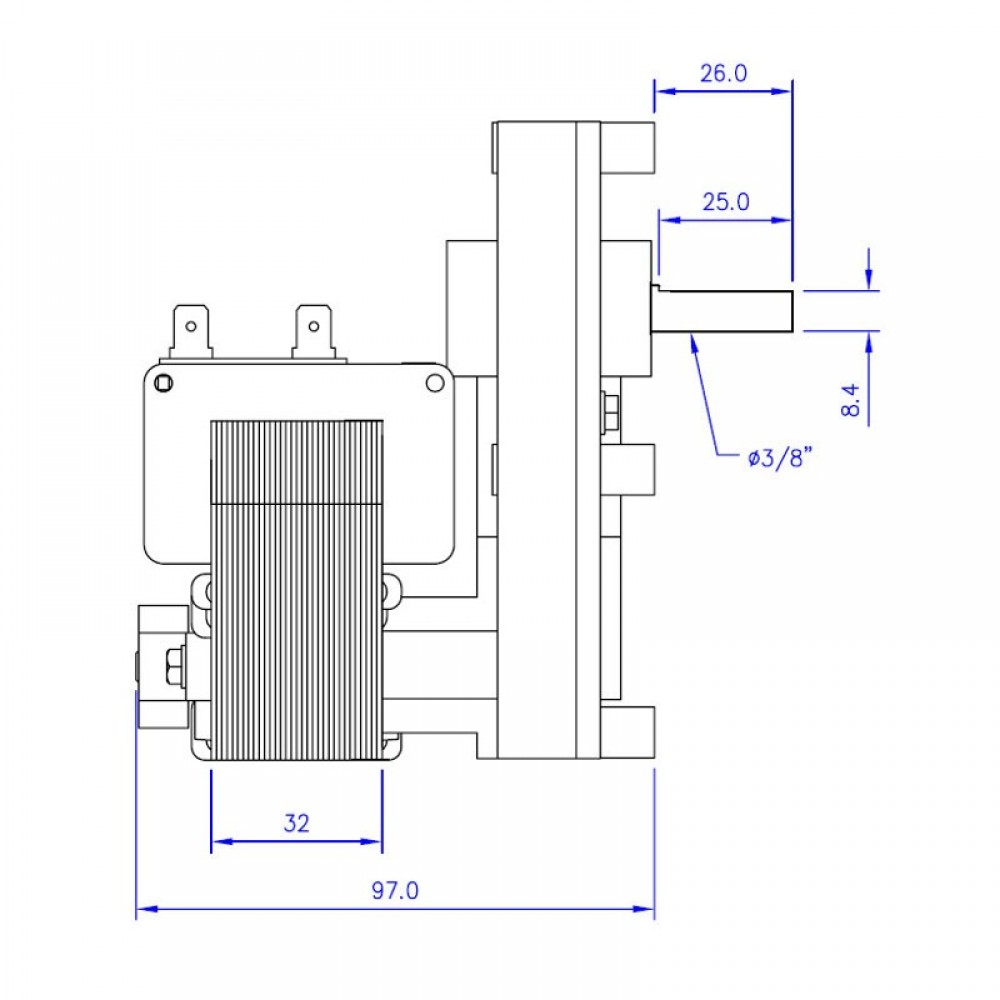 Pellet stove auger motor Mellor FB1231 2 RPM for pellet stoves Adler, Caminetti Montegrappa, Ecoforest, Edilkam, Italiana Camini, Ravelli and others | Auger Motors for Pellet Stoves | Pellet Stove Parts |