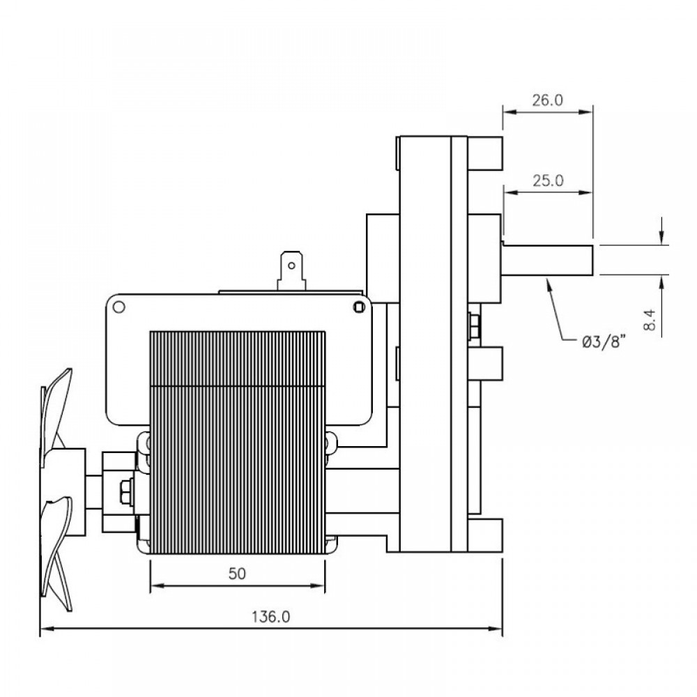 Pellet stove auger motor Mellor FB1390 25 RPM for pellet stoves Kenta, Artel, Palazzetti, Anselmo Cola, MCZ, Thermorossi and others | Auger Motors for Pellet Stoves | Pellet Stove Parts |
