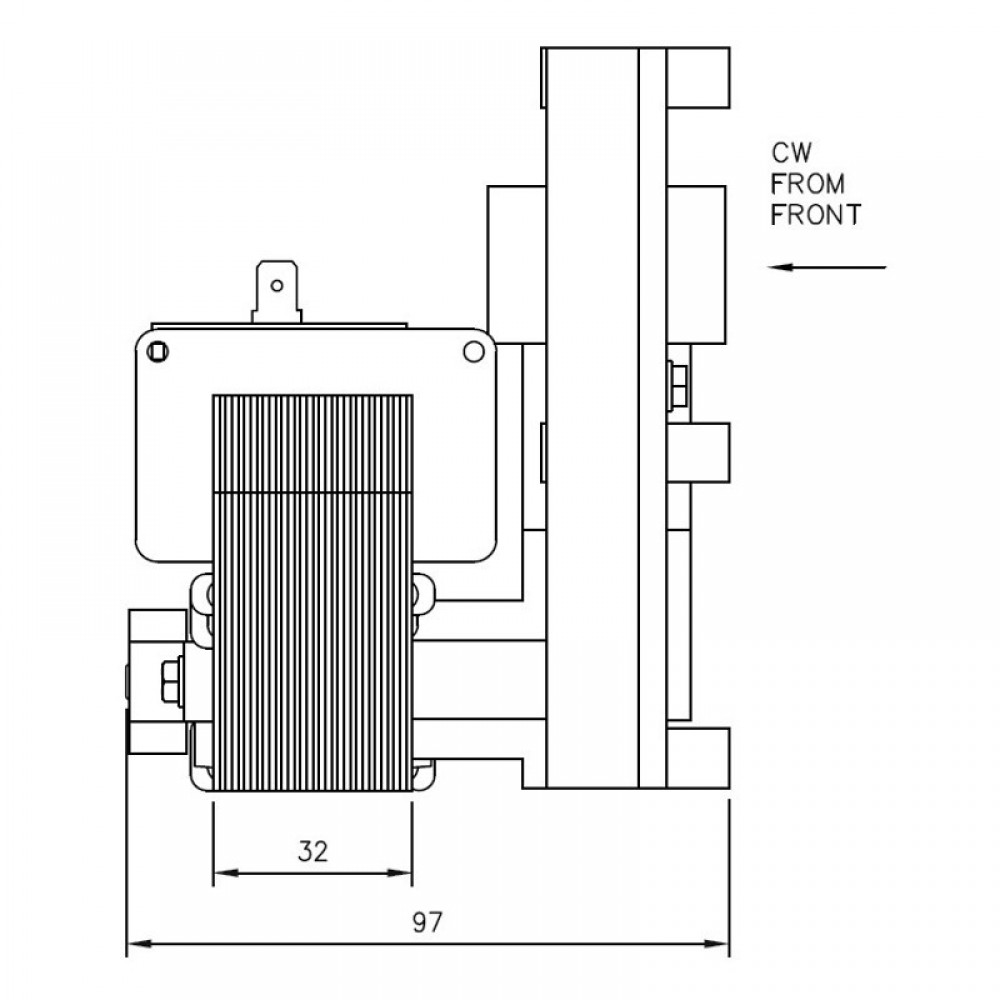 Hollow-shaft pellet stove auger motor Mellor FB1417 1.5 RPM for pellet stoves Ferroli and others | Auger Motors for Pellet Stoves | Pellet Stove Parts |