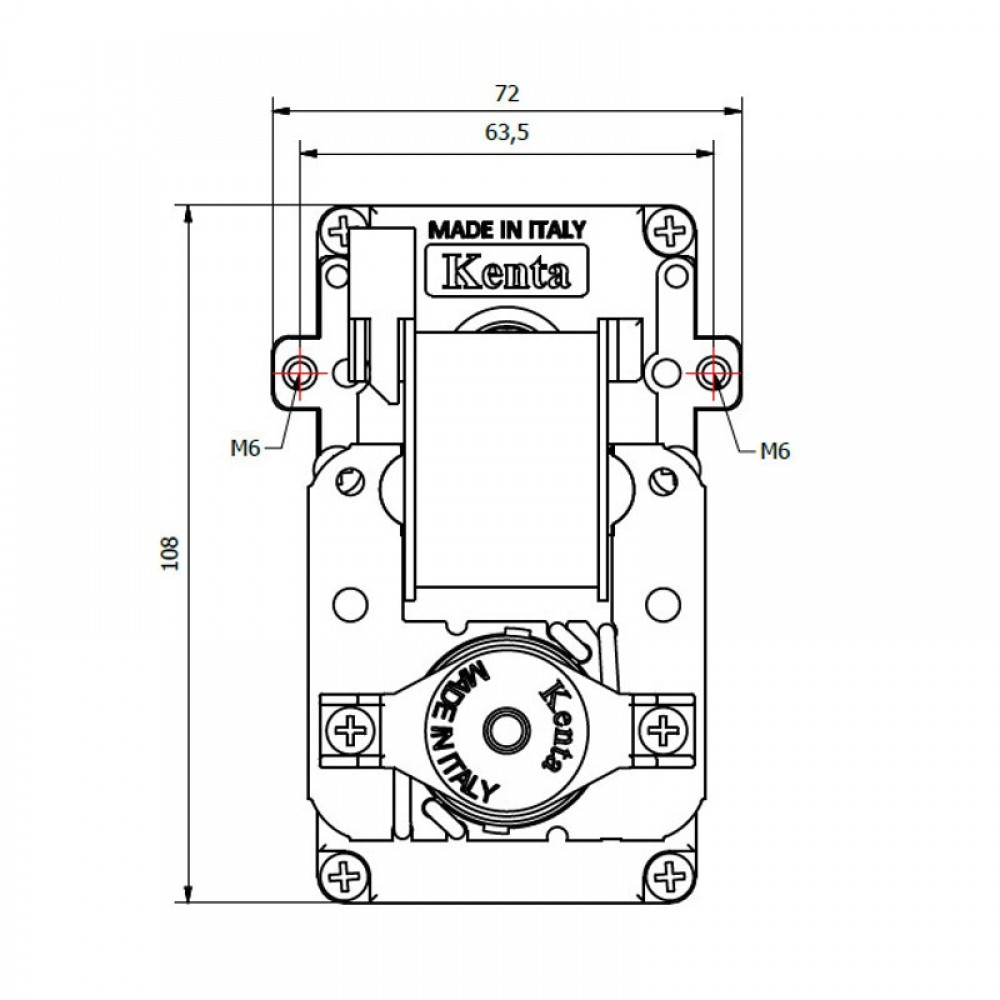 Hollow-shaft pellet stove auger motor Kenta K9115006 1.5 RPM for pellet stoves Karmek One and others | Auger Motors for Pellet Stoves | Pellet Stove Parts |