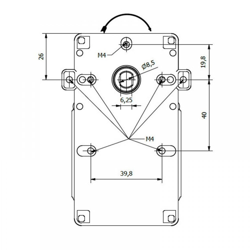 Hollow-shaft pellet stove auger motor Kenta K9115122 3 RPM for pellet stoves Caminetti Montegrappa, Karmek One and others | Auger Motors for Pellet Stoves | Pellet Stove Parts |