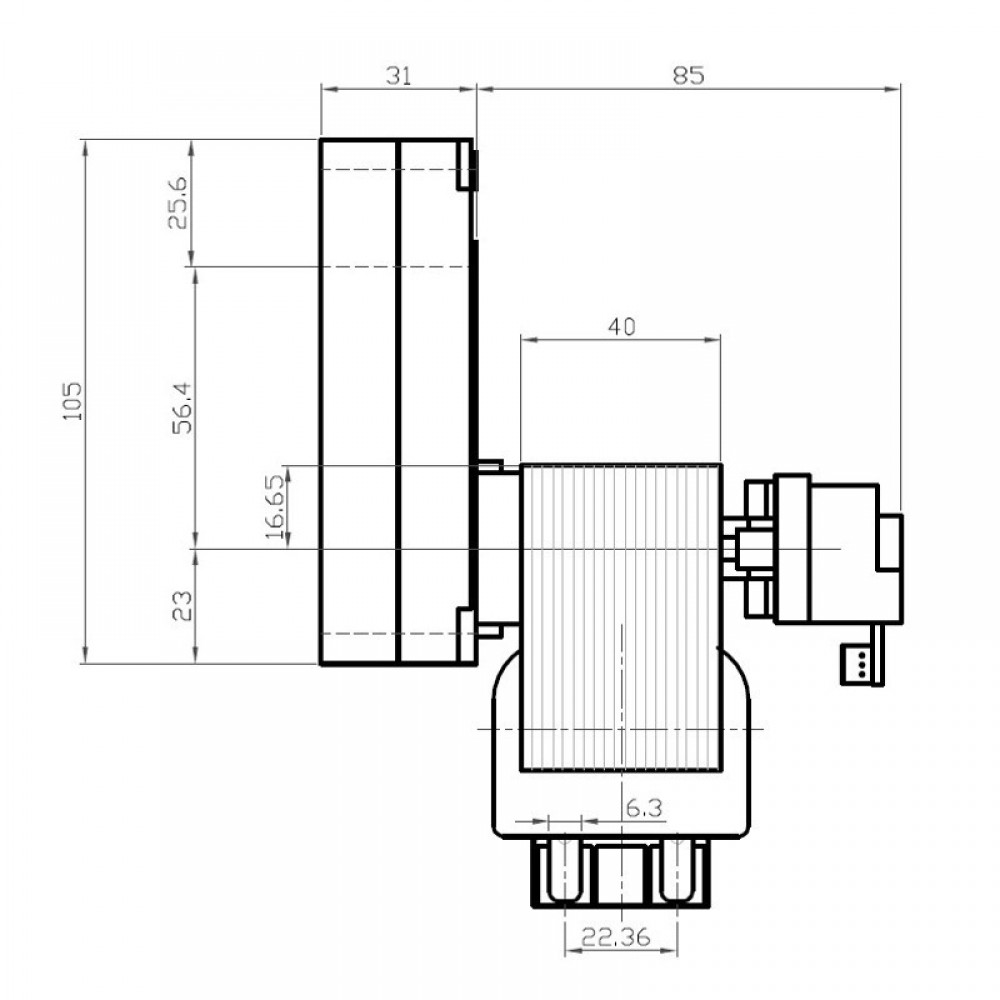 Hollow-shaft pellet stove auger motor Kenta K9177160 2 RPM for pellet stoves Dielle, Carinci and others | Auger Motors for Pellet Stoves | Pellet Stove Parts |