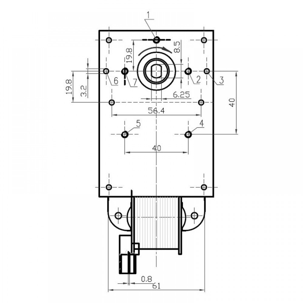 Hollow-shaft pellet stove auger motor Kenta K9177358 8.5 RPM for pellet stoves Dielle, Carinci and others | Auger Motors for Pellet Stoves | Pellet Stove Parts |